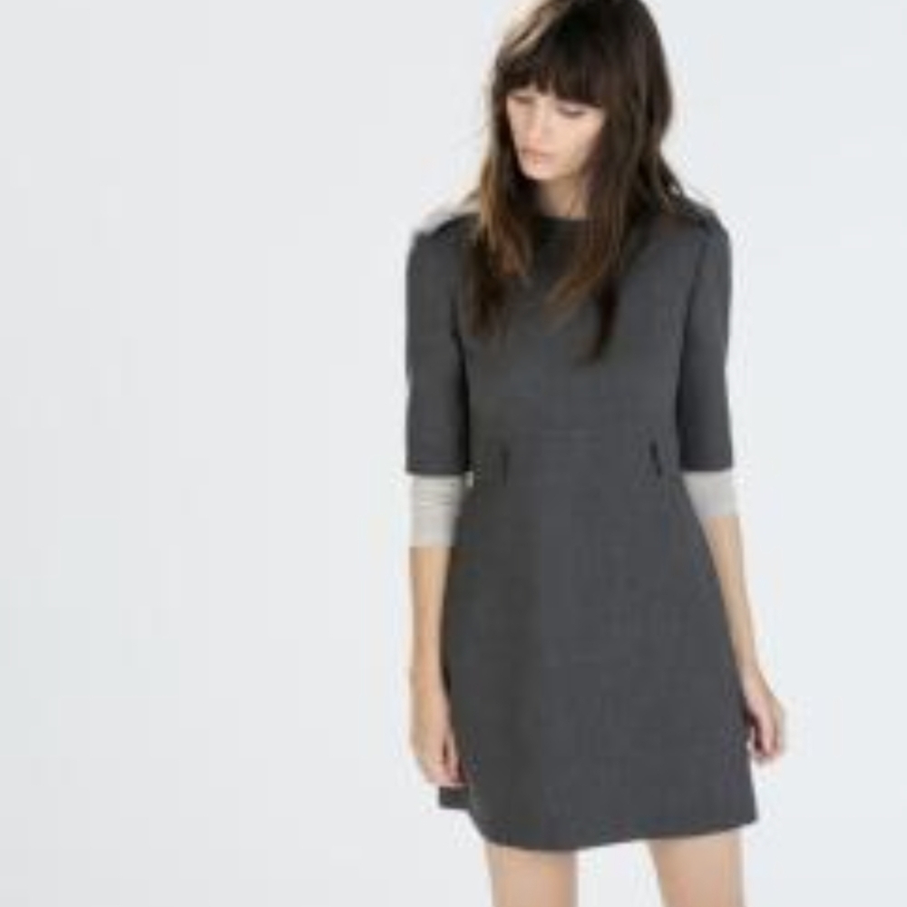 Zara grey mod mini dress xs